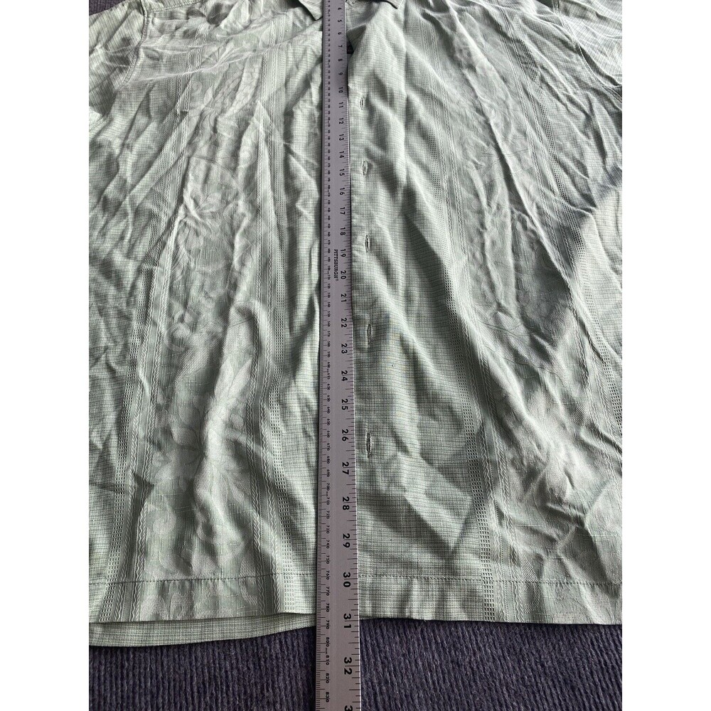 Tommy Bahama Men's Green Mint Tourquoise  Silk Hawaiian Aloha Button Up Size XL - Picture 6 of 7